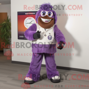 Purple Chief mascot costume...