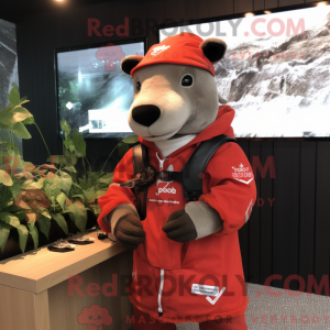 Red Tapir mascot costume...