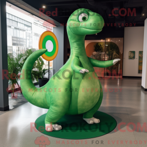 Grøn Diplodocus maskot...