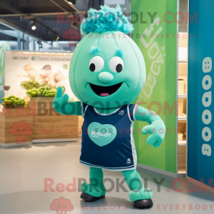 Teal Broccoli mascot...