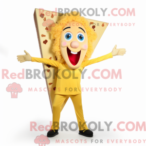 Gold Pizza Slice maskot...