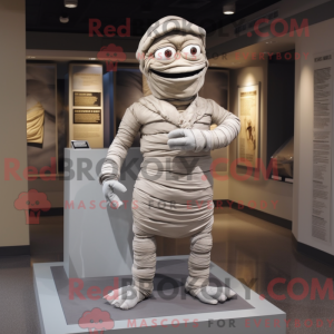 Gray Mummy mascot costume...