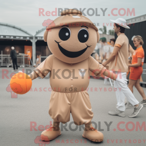 Tan Petanque Ball maskot...