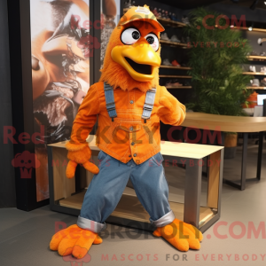 Orange Eagle mascot costume...