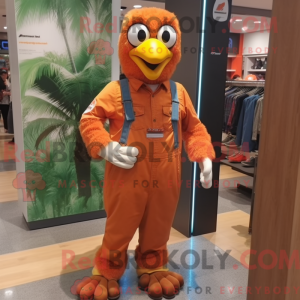 Orange Eagle mascot costume...