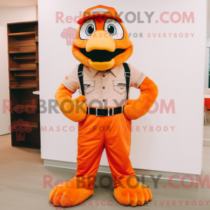 Orange Eagle mascot costume...