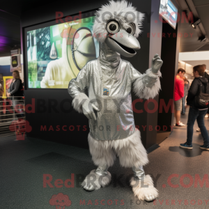 Silver Emu mascot costume...