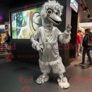 Sølv Emu maskot kostume...