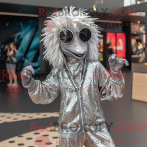 Sølv Emu maskot kostume...