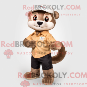 Brown Ferret mascot costume...