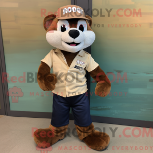 Brown Ferret mascot costume...