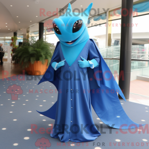 Blue Manta Ray mascot...