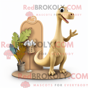 Beige Brachiosaurus maskot...