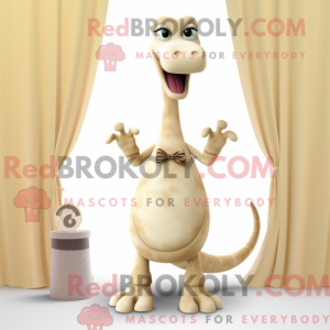 Beige Brachiosaurus maskot...