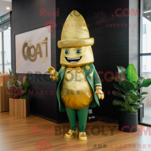 Guld spinat maskot kostume...