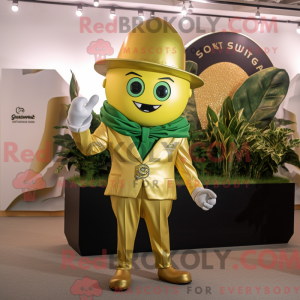 Guld spinat maskot kostume...