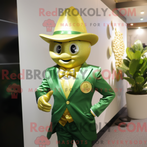 Gold Spinach mascot costume...
