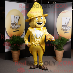 Guld spinat maskot kostume...