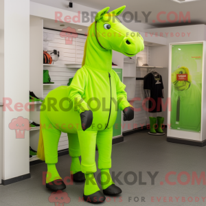 Lime Green Horse mascot...