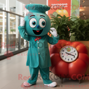 Teal Tomato-mascottekostuum...