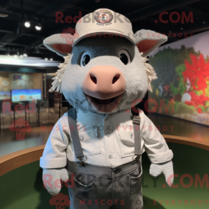 Silver Sow mascot costume...