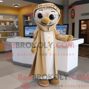 Beige Doctor maskot kostume...