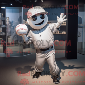 Silver Baseball Ball mascot...