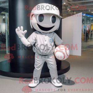 Silver Baseball Ball mascot...