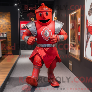 Red Medieval Knight mascot...