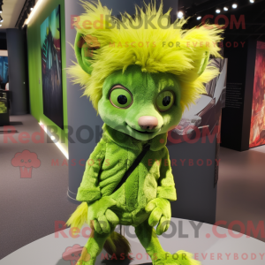 Lime Green Aye-Aye mascot...