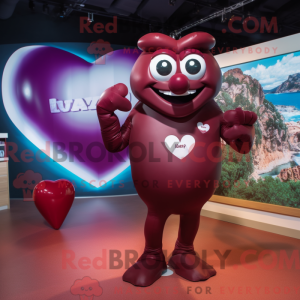 Maroon Heart Maskottchen...