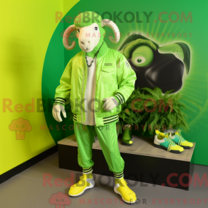 Lime Green Ram maskot...