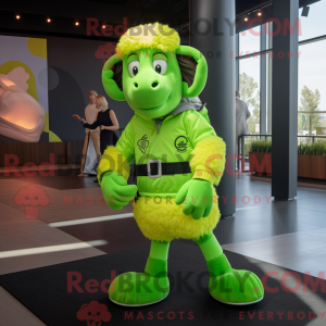 Lime Green Ram maskot...