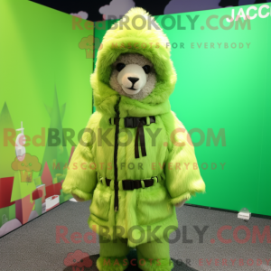 Lime Green Alpaca mascot...