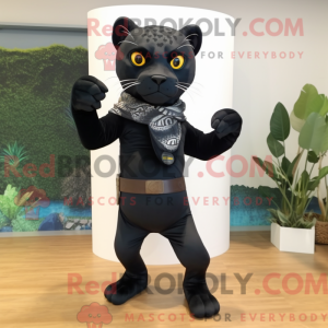 Black Jaguar mascot costume...