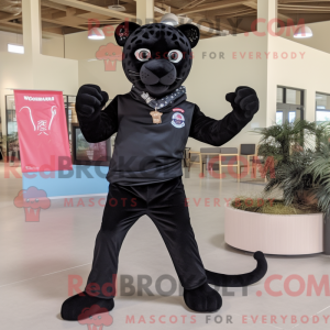 Black Jaguar mascot costume...