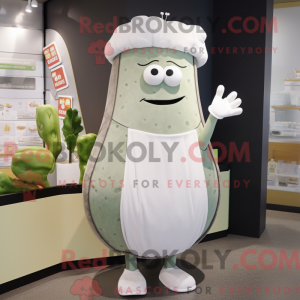 Grå agurkmaskotkostymefigur...