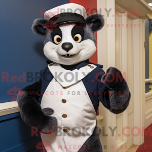 Navy Lemur maskot kostume...