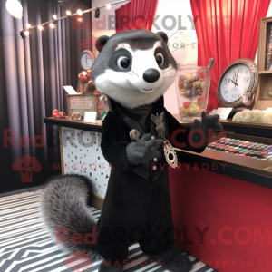 Black Ferret mascot costume...