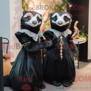 Black Ferret mascot costume...