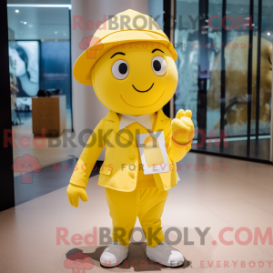 Yellow Lemon mascot costume...