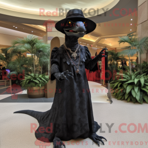 Black Allosaurus mascot...