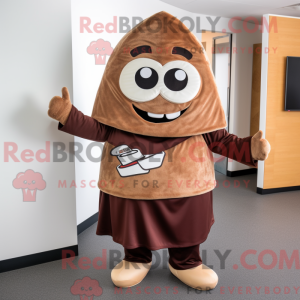 Brown Pizza Slice mascot...