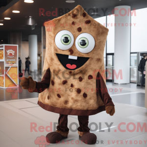 Brun Pizza Slice maskot...