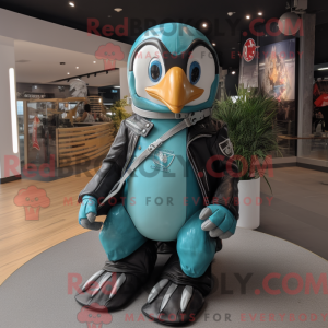 Turquoise Penguin mascot...
