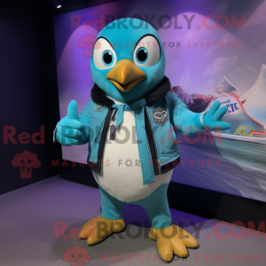 Turquoise Penguin mascot...
