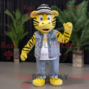 Lemon Yellow Zebra mascot...