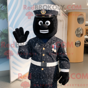 Black Navy Soldier mascot...