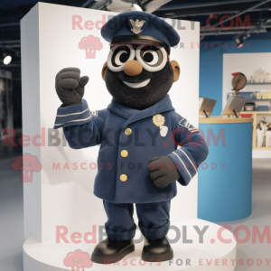 Black Navy Soldier mascot...