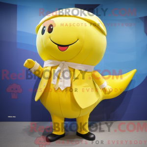 Gul hval maskot kostume...